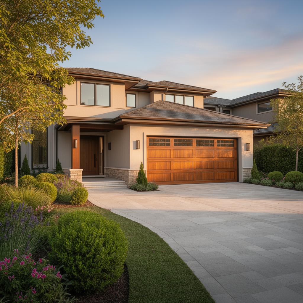 Luxury wooden carriage style garage door installation